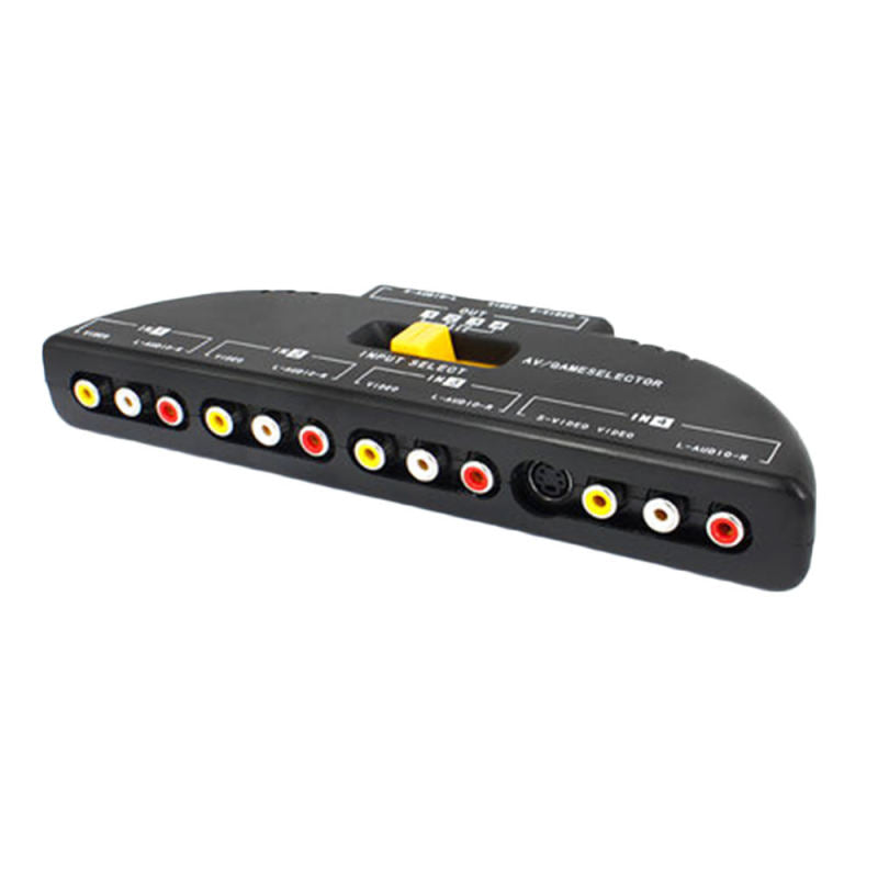 Game Splitter Selector Box Audio Video Switcher 4-Way RCA AV Remote Sel VFR