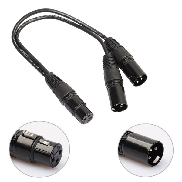 30cm Y-Splitter Female Jack to Dual 2 Male Plug Audio Adapter Audio Cab SHF