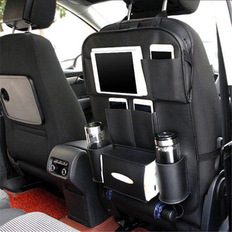 1x Car Seat Back shelf Organizer Bag iPad Phone Holder Multi-Pocket Leath VSG
