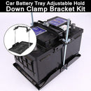 Metal Universal Car Storage Battery Holder Stabilizer Tray+ Hold Down Clamp Kit