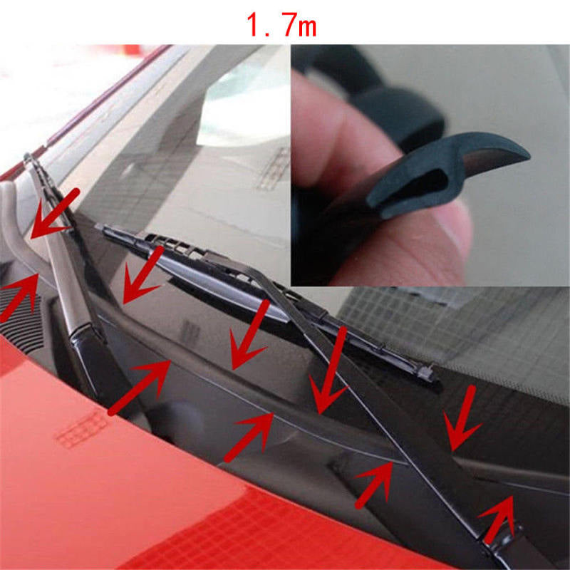 Car Black Rubber Seal Under Front Windshield Panel Sealed Trim Moulding ZVV