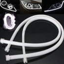 2pcs 60CM LED White Car Daytime Running Lamp Strip Light Flexible Soft Tube AYM