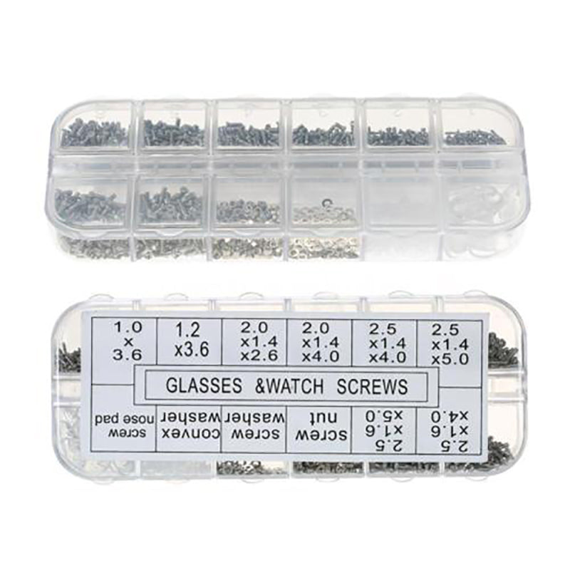 Eyeglass Sunglasses Repair Kit 1100x Micro Screws Nuts and Nose Pads Set N2U2