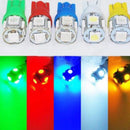 50pcs T10 color 5SMD Wedge Lamp 5050 LED Light Bulbs 12v 194 168 red blue