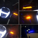 2Pc Amber+Blue LED 2in1 Motorcycle ATV Turn Signal Light Daytime Running Lamps