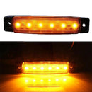 10Pcs Amber 24V 6 LED Side Marker Indicators Lights Lamp Car Truck Trailer Bus
