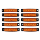 10Pcs Amber 24V 6 LED Side Marker Indicators Lights Lamp Car Truck Trailer Bus