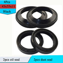 4x 43x55x11 Motorcycle Front Fork Damper Shock Absorber Dust Seal And Oi FCT