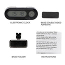 12V LCD Digital LED Car Electronic Time Clock Thermometer With Backlight  RSP