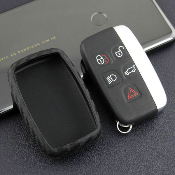 For Land Range Rover Car Key Case Holder Protector Accessories Carbon Fiber SHF