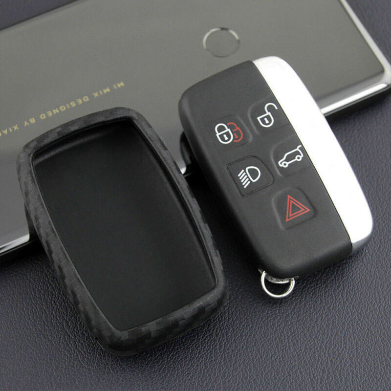 For Land Range Rover Car Key Case Holder Protector Accessories Carbon Fiber SHF