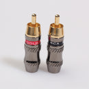 2 pcs RCA Male Jack Plug Metal Non Solder Soldering Adapter Connector ter ICI