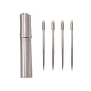 4x Reusable Non-toxic Titanium Toothpick + 1 Holder Case Box EDC Outdoor Tool
