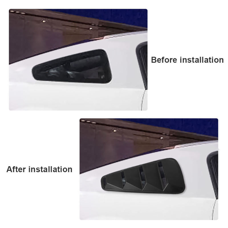 2x Quarter Side Window Louvers Scoop Cover Vent For 2005-2014 Ford Mustang YM