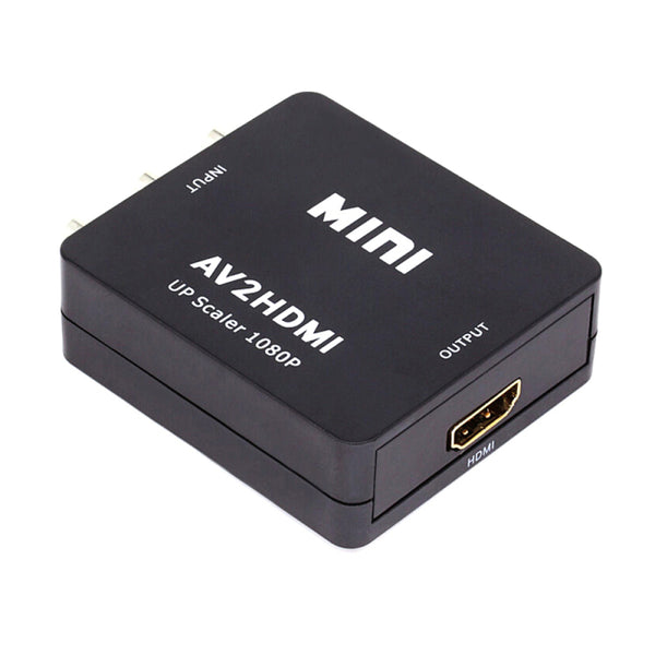 Composite AV CVBS 3RCA to HDMI Video Converter Upscaler with Power Adapter NUF