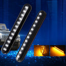 2x LED Motorcycle Flowing Water Turn Signal Amber Light License Plate Tail Lamp