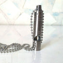 Fashion Unisex Stainless Steel Whistle Necklace Charm Pendant Beads Cha JUP