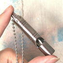 Fashion Unisex Stainless Steel Whistle Necklace Charm Pendant Beads Cha JUP