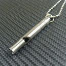Fashion Unisex Stainless Steel Whistle Necklace Charm Pendant Beads Cha JUP