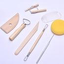 8pcs Polymer Clay Sculpting Tool Set Wood Models Art Projects Pottery Tools Set