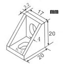 20pcs 20x20mm Gray Aluminum L Shaped Brace Corner Joint Right Angle Bracket asd