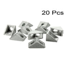 20pcs 20x20mm Gray Aluminum L Shaped Brace Corner Joint Right Angle Bracket asd