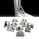 20pcs 20x20mm Gray Aluminum L Shaped Brace Corner Joint Right Angle Bracket asd
