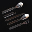 4Pcs Stainless Steel Fork Spoon Cutter Opener Set Kit Cutlery For Camping  UCM
