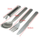 4Pcs Stainless Steel Fork Spoon Cutter Opener Set Kit Cutlery For Camping