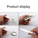 4Pcs Stainless Steel Fork Spoon Cutter Opener Set Kit Cutlery For Camping