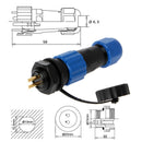 IP68 SP13 2Pin Waterproof Plug Socket Power Cable Connector dsa QZD