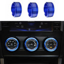 3Pcs Aluminum AC Climate Control Knob Ring Covers For Subaru Impreza Blue SKX
