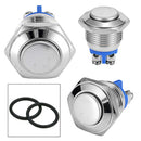 2x Waterproof Push Button Switch 16mm 3A/250V Metal Momentary Horn Self ZYM