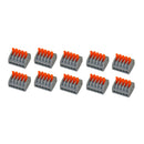 10Pcs 5 Way Reusable Spring Lever Terminal Block Cable Wire Connector N OPV