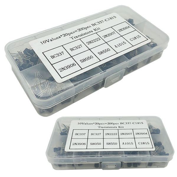 10Values x20 200pcs NPN PNP Power Transistor Assortment Kit Box BC337 BC5 SDT