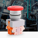 4Pcs Self-Locking Emergency Stop Mushroom Push Button Switch Red LAY37-01ZS