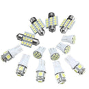 13pcs T10 5050 5SMD T10 1206 8SMD 3528 12SMD LED Car Interior Light Readin ULE