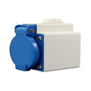 16 Amp 2-Pin Straight Panel Socket Blue Single Phase ZZ112 220 V IP44 Wa WDM