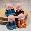 4pcs Cute KungFu Monk Car Interior Display Decor Car Seat Ornament Gift