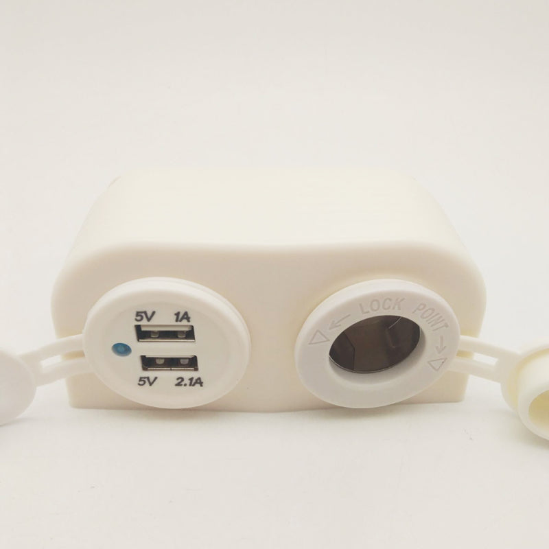 Dual 12V USB Car Lighter Socket Splitter Charger Power Adapter Outlet For phone