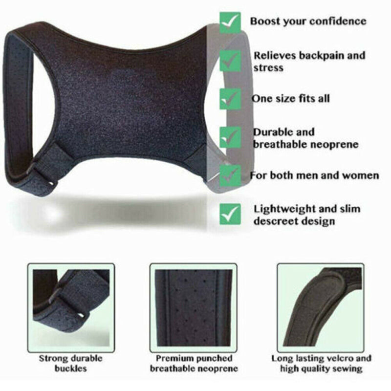 Posture Corrector Adjustable Back Shoulder Belt Support Body Brace Back  AOW