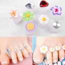 DIY 8pcs/Set Toe Separator Silicone Flower Diamond Foot Nail Art Tools Pedicure