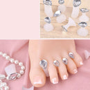 DIY 8pcs/Set Toe Separator Silicone Flower Diamond Foot Nail Art Tools Pedicure
