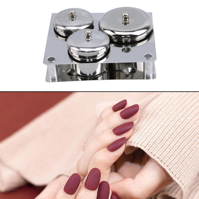 Women Manicure Crystal Liquid Powder Container Cup Stainless Steel Can Tool fsa