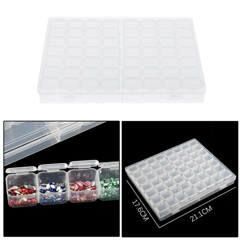 56 Compartments Jewelry Storage Box Nail Art Rhinestone Organizer Containe NCR