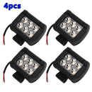 4pcs 4" 18W LED Light Work Bar Spot Lamp Driving For Offroad SUV Car Boat Truck