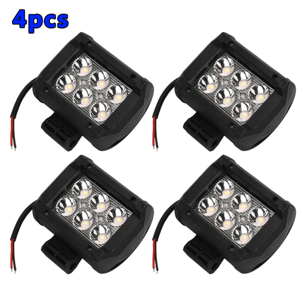 4pcs 4" 18W LED Light Work Bar Spot Lamp Driving For Offroad SUV Car Boat Truck