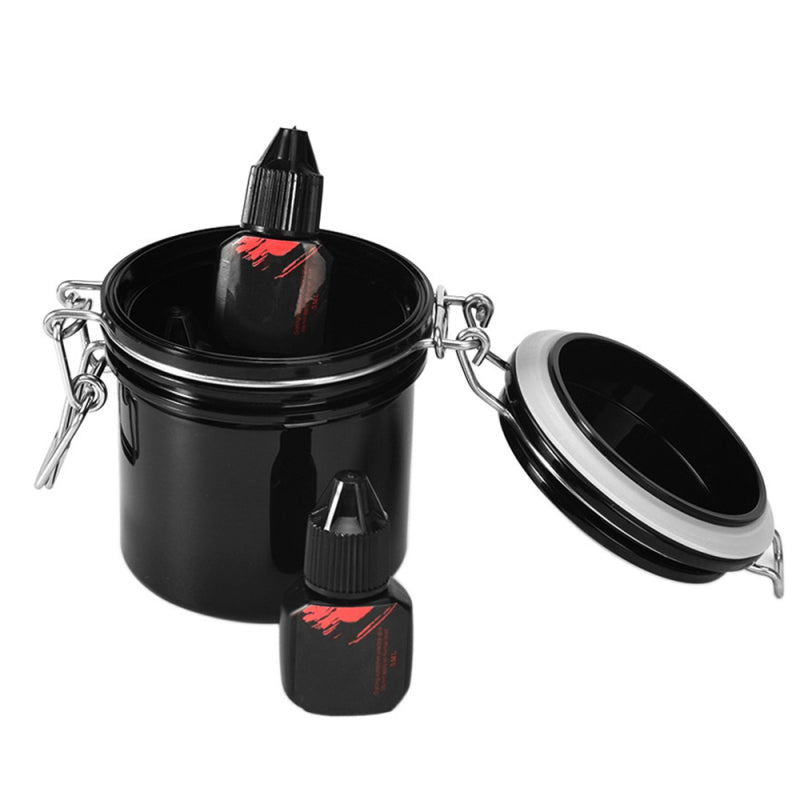 Makeup Beauty Grafting Eyelash Glue Storage Tank Box Container Case - Black cvb