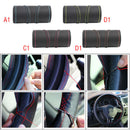 Universal Car Steering Wheel Cover Auto Protection Needle 38cm Real Lea NLP