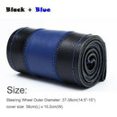 Steering Wheel Cover Leather DIY Black+Blue 38cm Needles Thread Car Au NZZ